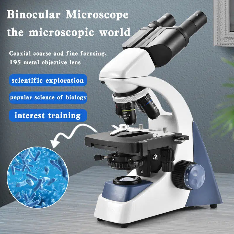 Microscope Binoculaire Numérique – Objectifs Achromatiques 4× | 10× | 40× | 100×, Éclairage LED Réglable