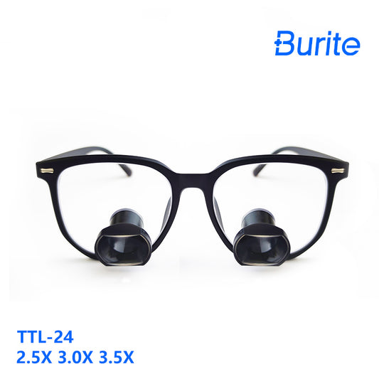 Loupes chirurgicales dentaires TTL lentille carrée à large  2.5X 3X 3.5X